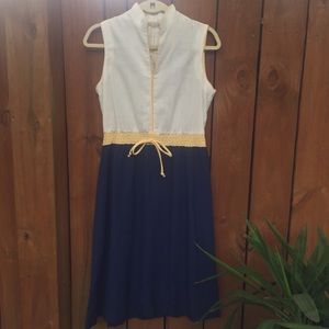 Vintage Country Miss Dress Retro Midi Color Block